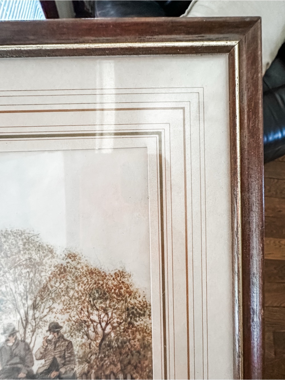 Vintage Alex Jawdokimov Cottage Scene Framed Wall Art - Brown Tones - Picture 4 of 8